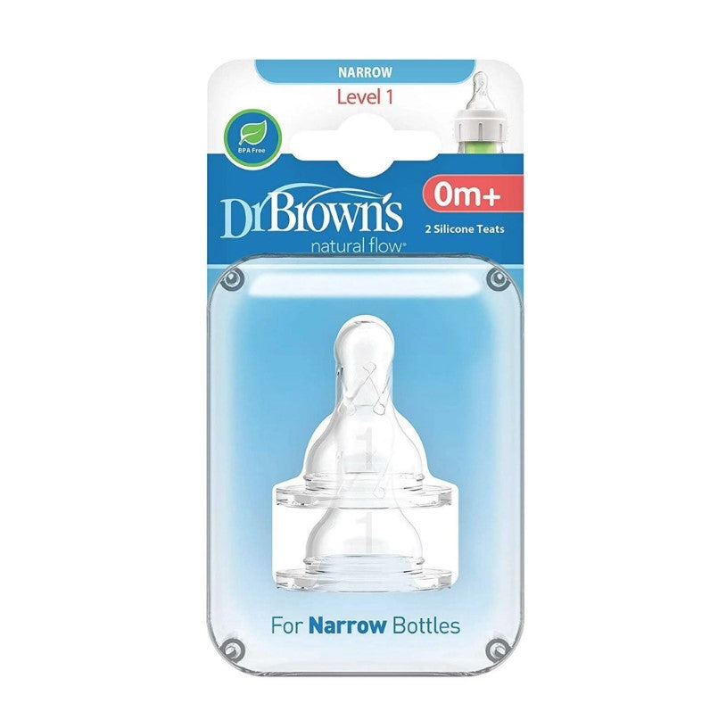 Dr. Brown Level 1 Silicone Narrow Nipple (Pack Of 2)