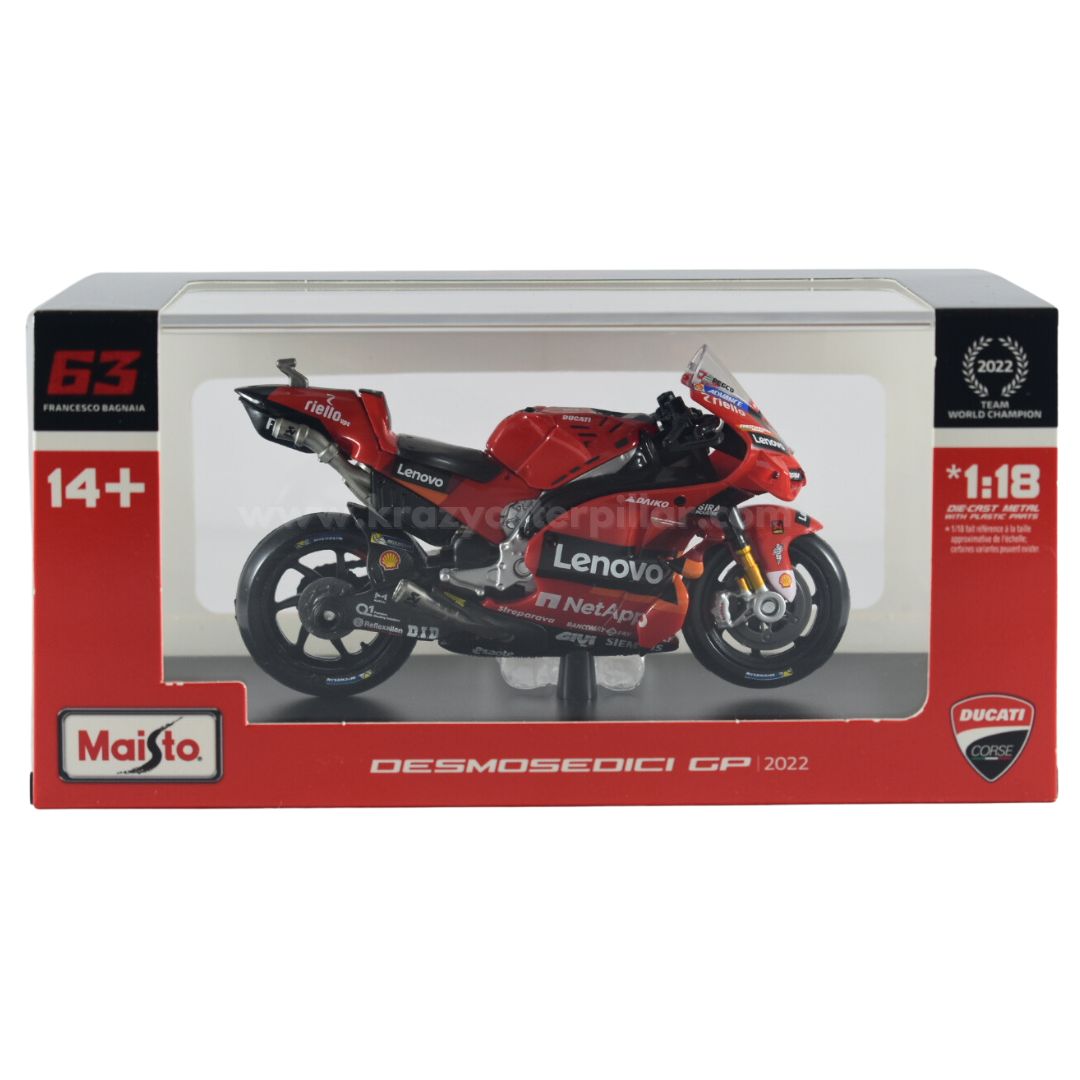 MAISTO 1/18 – DUCATI Desmosedici – Moto GP 2022 - Five Diecast