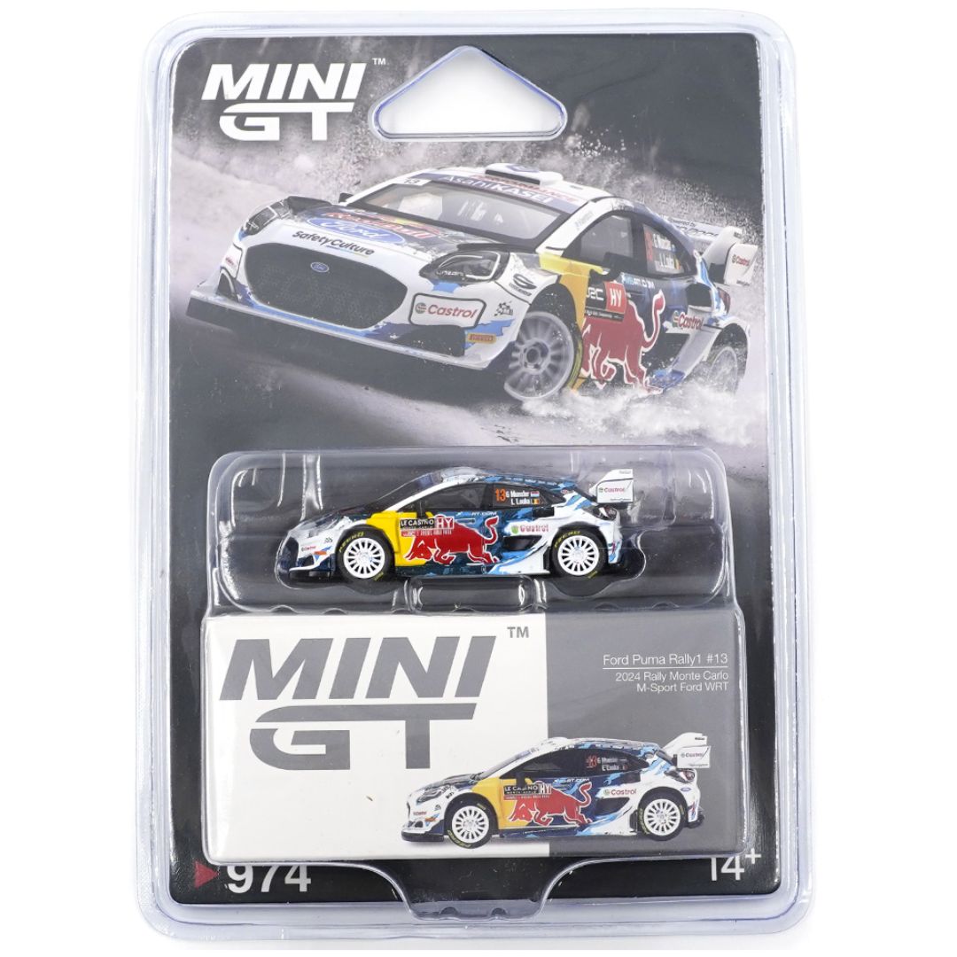Mini GT Blister #974: Ford Puma Rally1 #13 M-Sport Ford WRT 2024