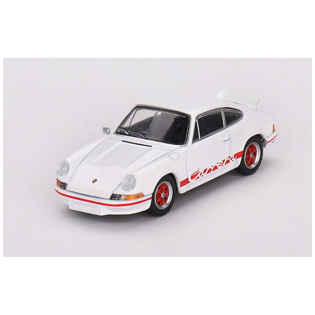 Mini GT Porsche 911 Carrera RS 2.7 Grand Prix White with Red