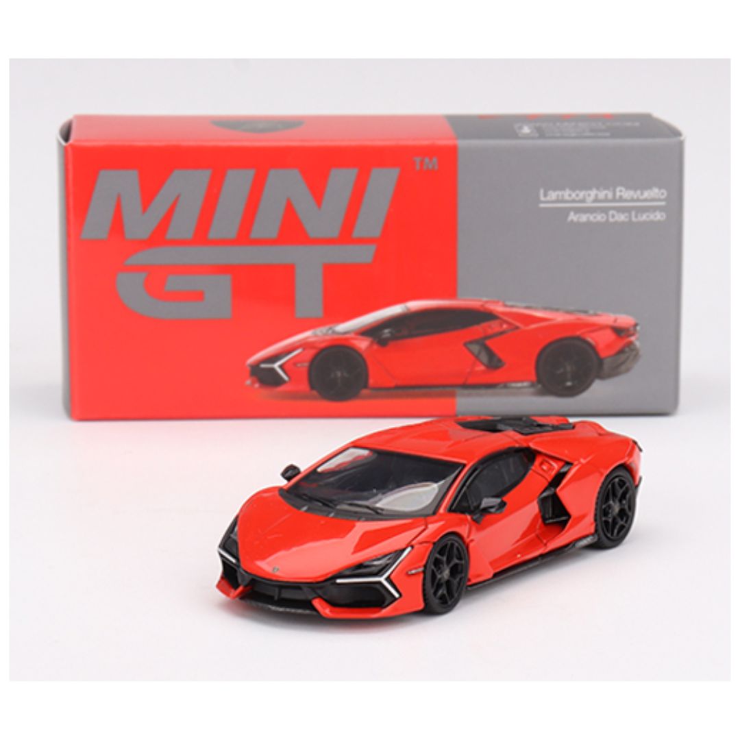 Mini GT #774: Lamborghini Revuelto Arancio Dac Lucido 1:64 – Krazy