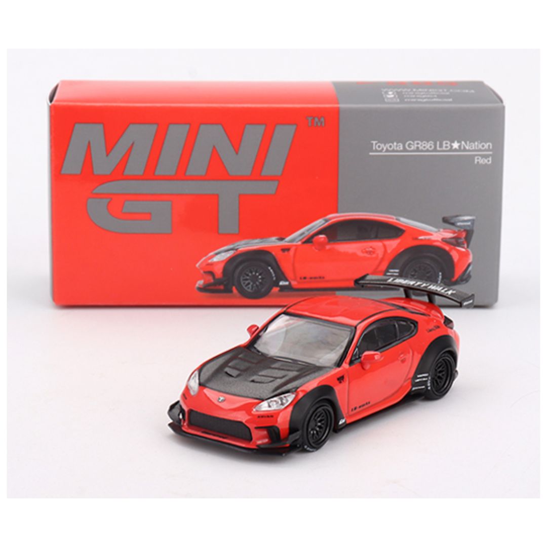 Mini GT #885: Toyota GR86 LB☆Nation Red 1:64 – Krazy Caterpillar