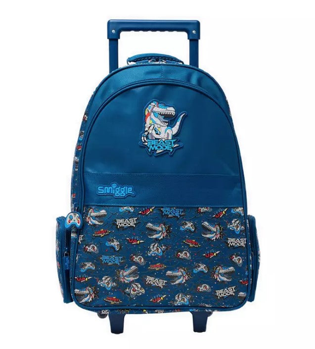 Smiggle Fly High Trolley Backpack With Light Up Wheel - Blue