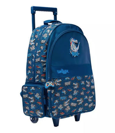 Smiggle Fly High Trolley Backpack With Light Up Wheel - Blue