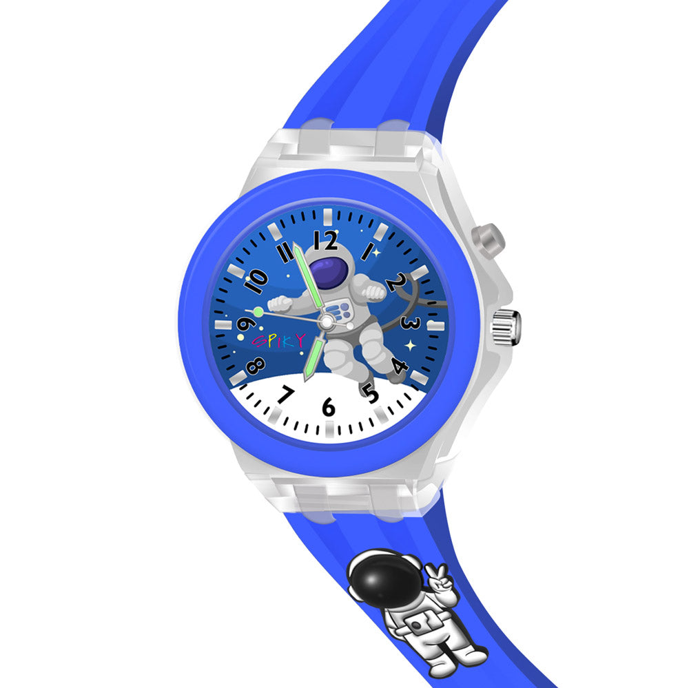 Spiky Kids 3D Cartoon Analouge Multi-Function Blue Watch