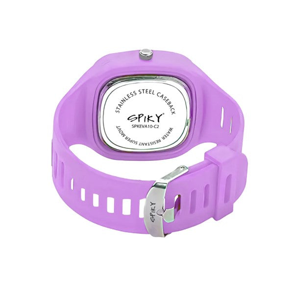 Spiky Square Analog Watch For Kids - Purple