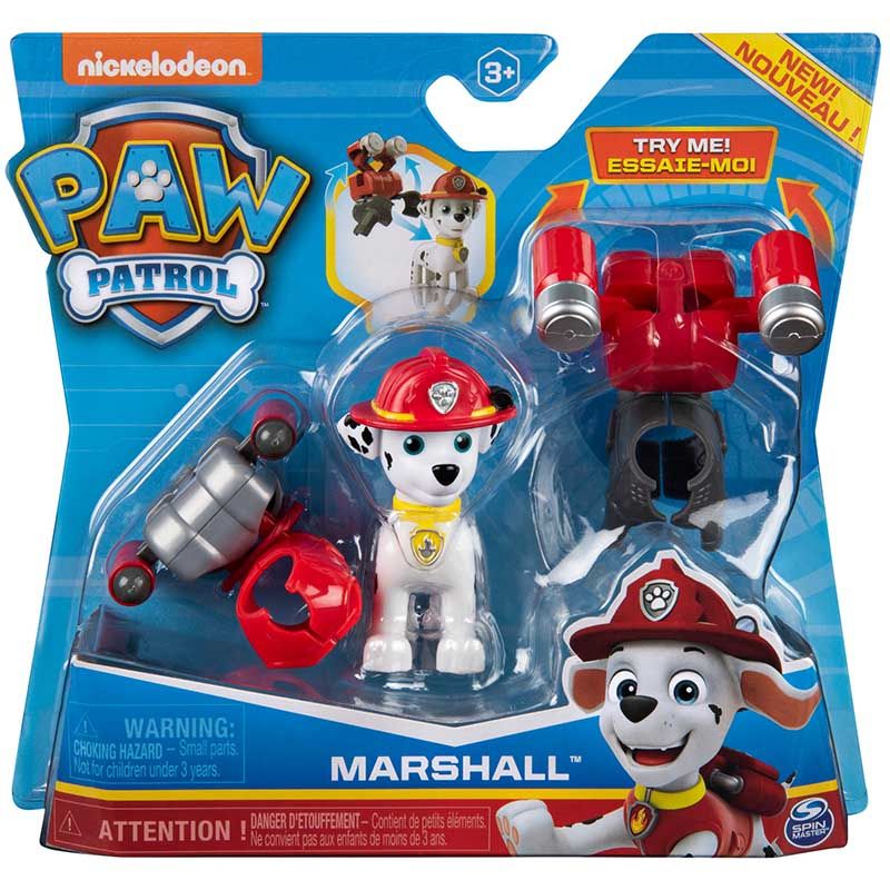 Action Pups Marshall With 2 Clip on Backpacks | PAW Patrol