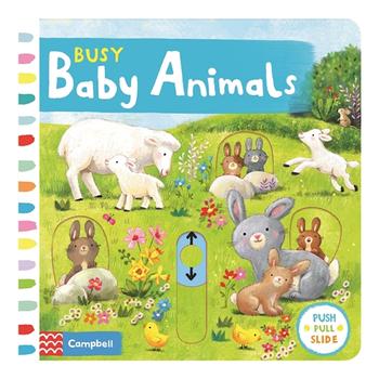 Busy Baby Animals (Push Pull Slide) - Board Book | Campbell Books