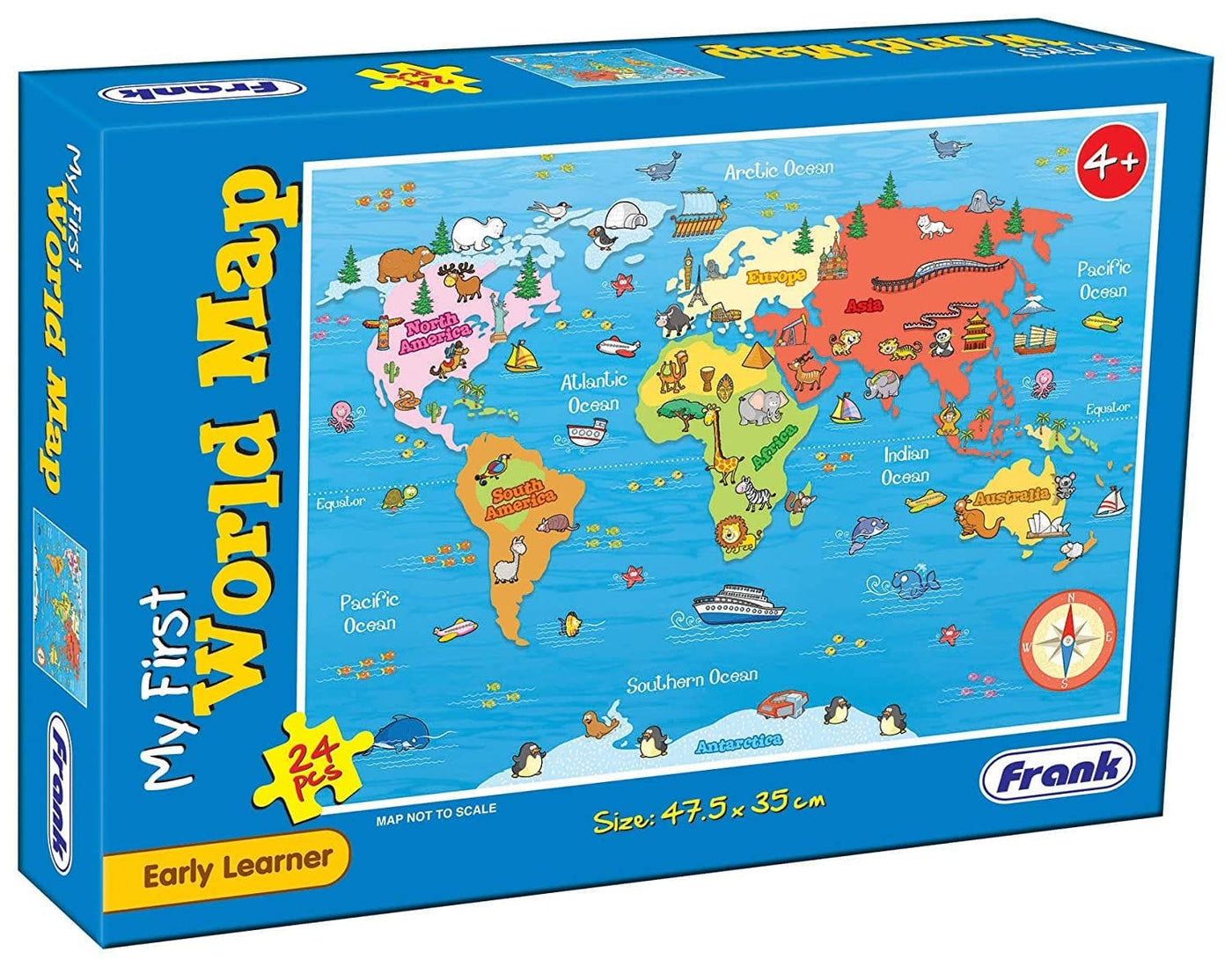 My First World Map Puzzle - 24 PCS | Frank by Frank Puzzle