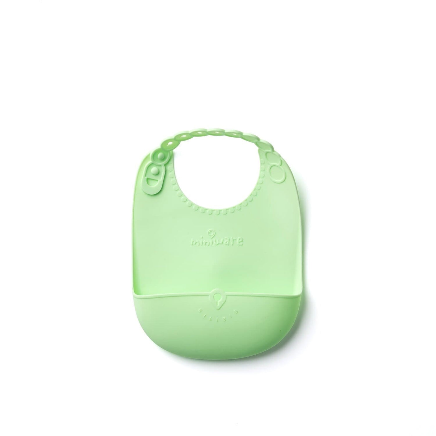 Roll and Lock Silicone Bib - Green | Miniware