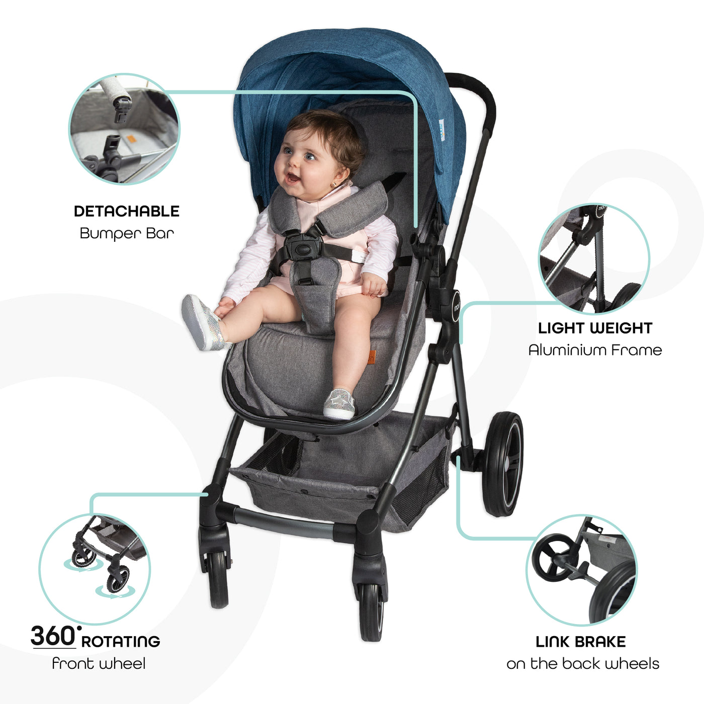 Moon Pro 2-in-1 Stroller Pram – Krazy Caterpillar