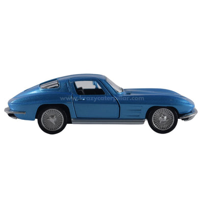 Super Fast City Car : 1963 Chevrolet Corvette Stingray Split Window-Blue -Die-Cast Scale Model (1:32)