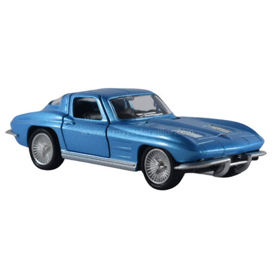 Super Fast City Car : 1963 Chevrolet Corvette Stingray Split Window-Blue -Die-Cast Scale Model (1:32)