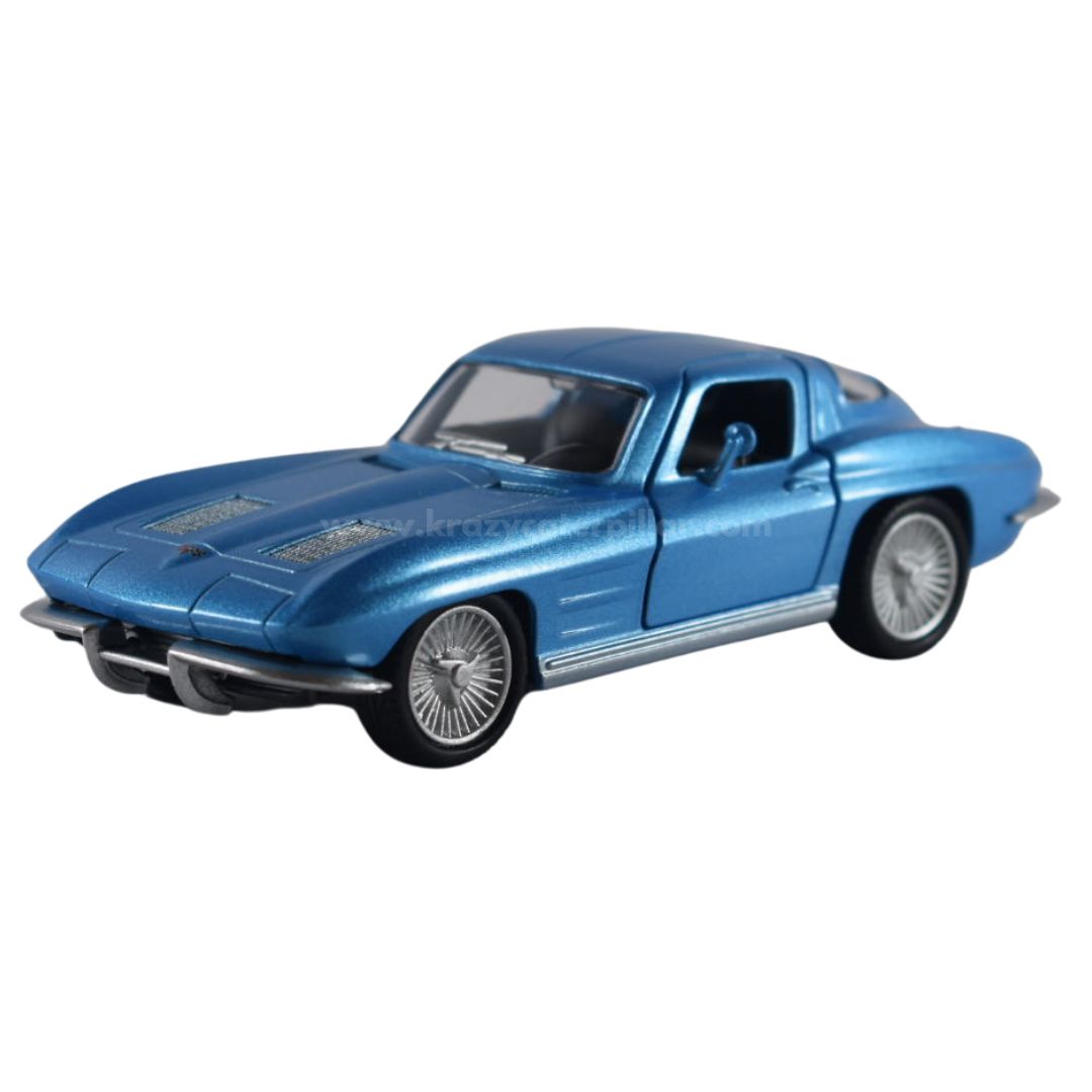 Super Fast City Car : 1963 Chevrolet Corvette Stingray Split Window-Blue -Die-Cast Scale Model (1:32)