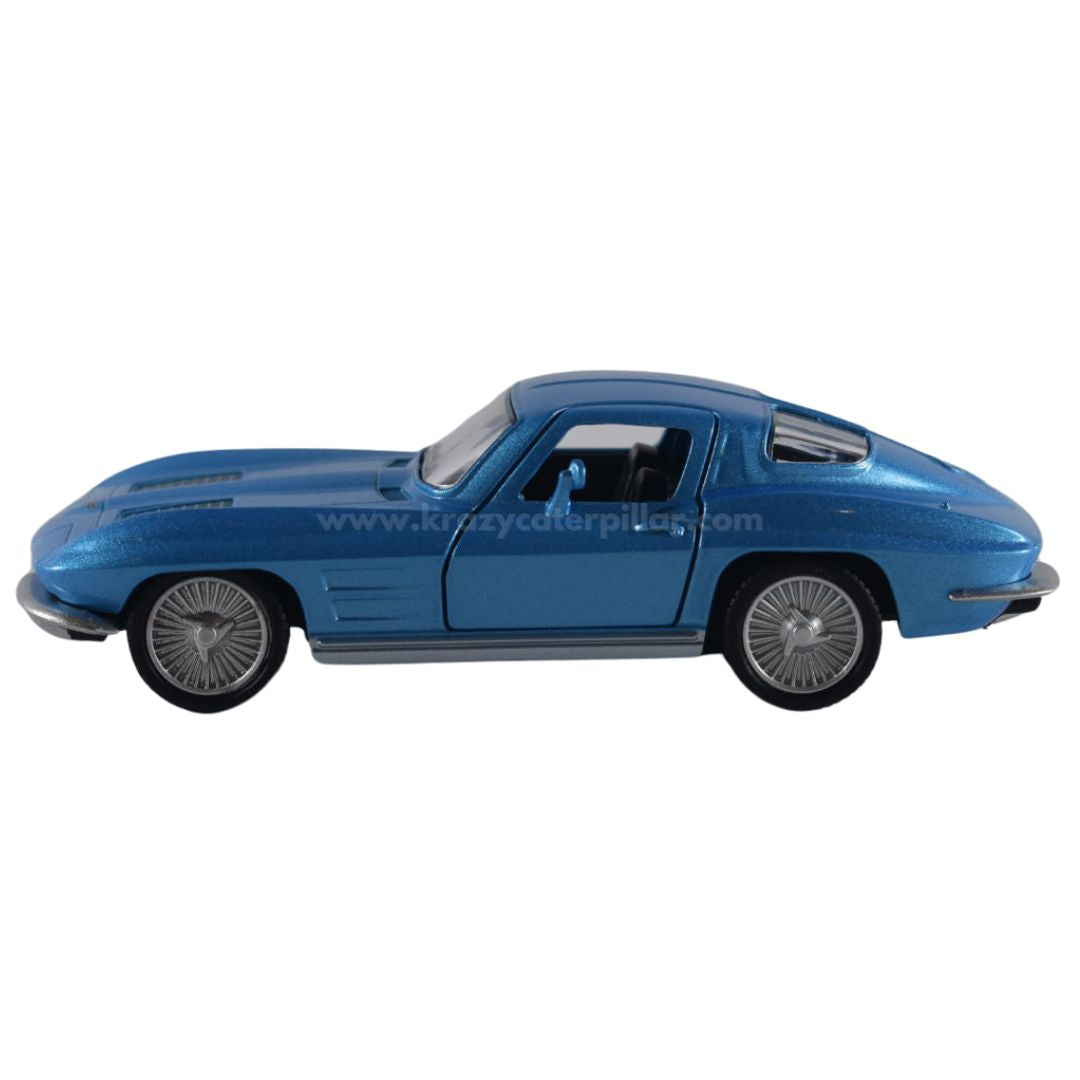 Super Fast City Car : 1963 Chevrolet Corvette Stingray Split Window-Blue -Die-Cast Scale Model (1:32)