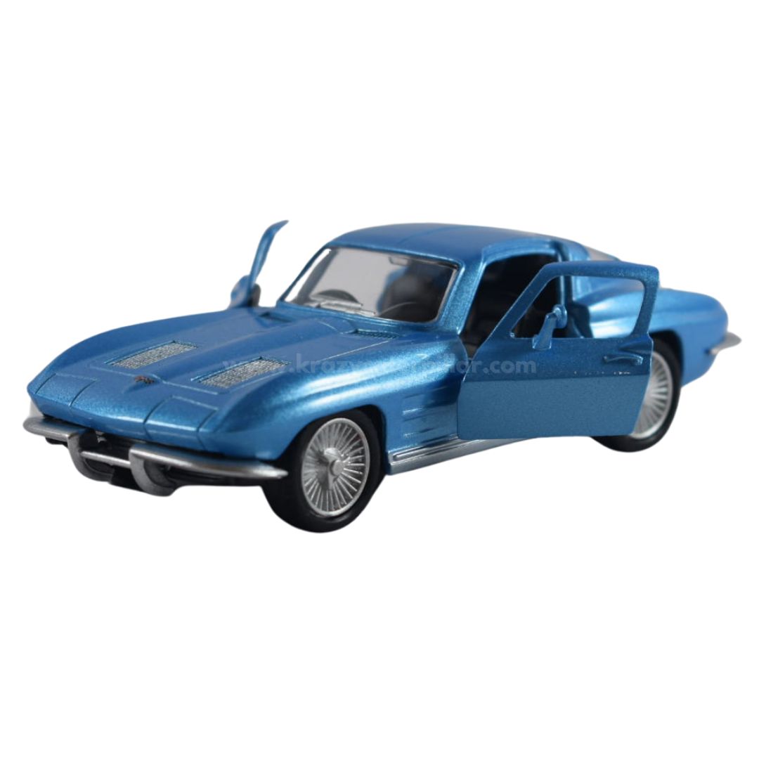 Super Fast City Car : 1963 Chevrolet Corvette Stingray Split Window-Blue -Die-Cast Scale Model (1:32)