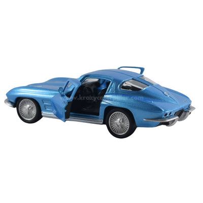 Super Fast City Car : 1963 Chevrolet Corvette Stingray Split Window-Blue -Die-Cast Scale Model (1:32)