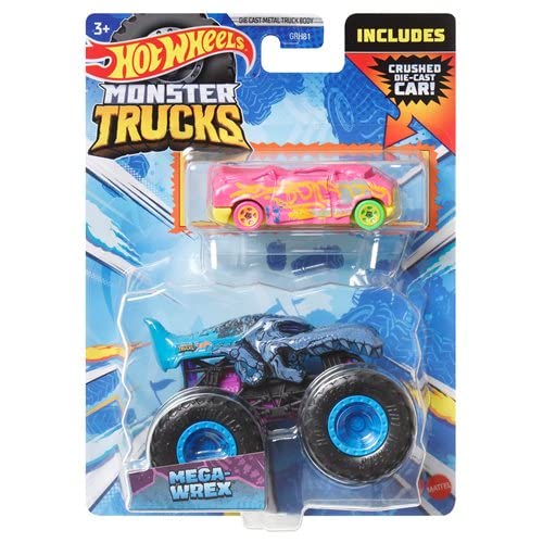 Monster Trucks Mega Wrex with Crushed Car - 1:64 | Hot Wheels