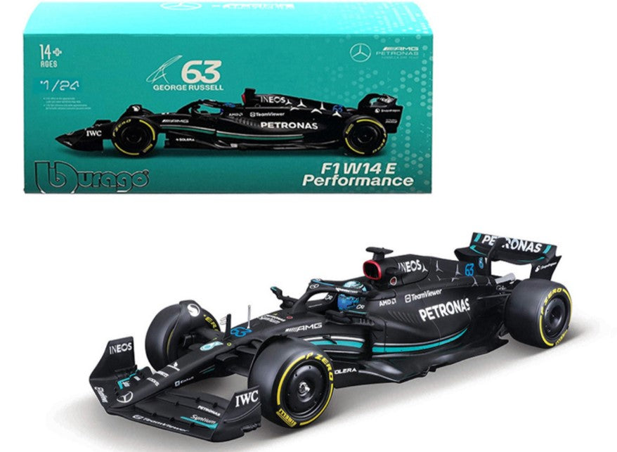 Bburago: 2023 Mercedes-AMG W14 E Formula 1 #63 George Russell (1:24)
