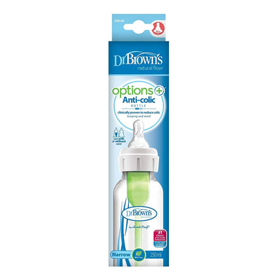 Dr. Brown's Anti-colic Options+ Baby Bottle, Narrow (250 ml-White)