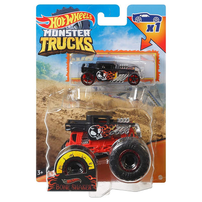 Monster Trucks Bone Shaker with Crushed Car - 1:64 | Hot Wheels