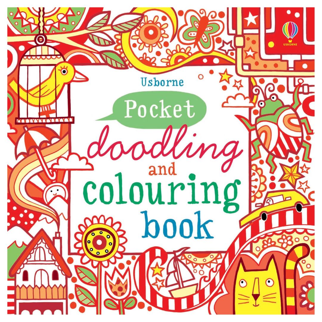 Pocket Doodling and Colouring Book Red - Paperback | Usborne Books