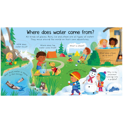 First Questions and Answers: Where does water come from? - Board Book | Usborne Books