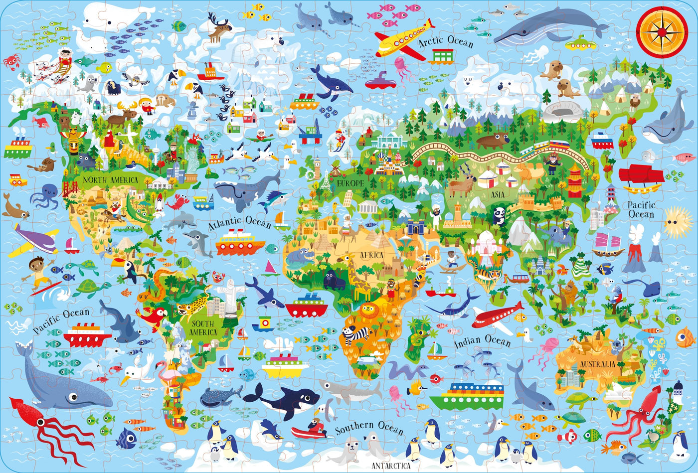 Atlas and Jigsaw Map of the World - Usborne Books