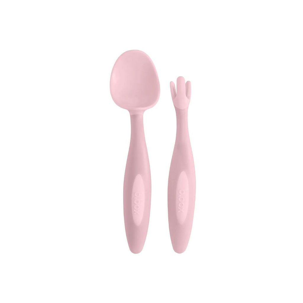 B.Box: Toddler Fork & Spoon Cutlery Set Blush Pink