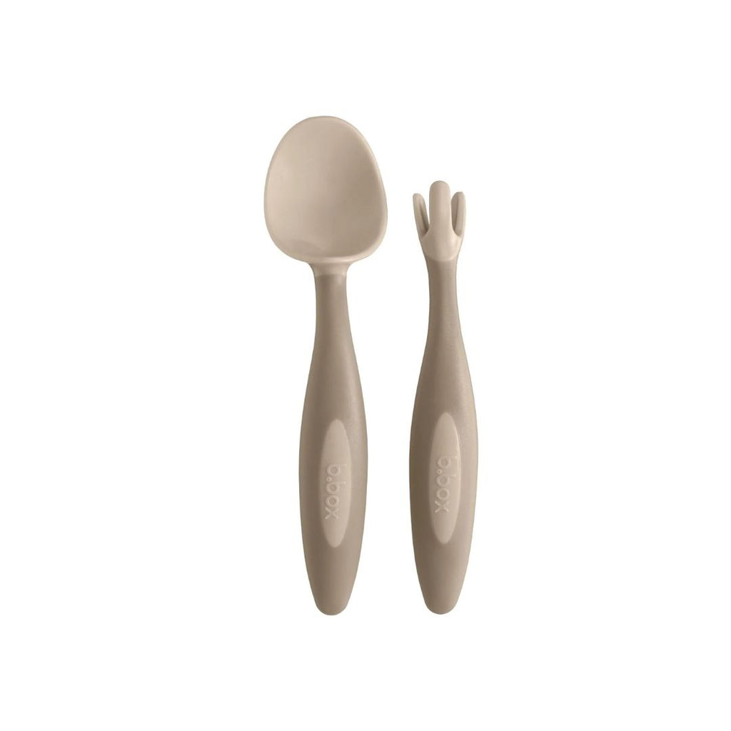 B.Box: Toddler Fork & Spoon Cutlery Set Latte Brown