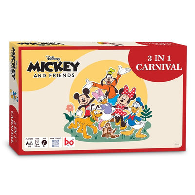 BO Games: Disney Mickey And Friends - 3 in 1 Carnival Board Game