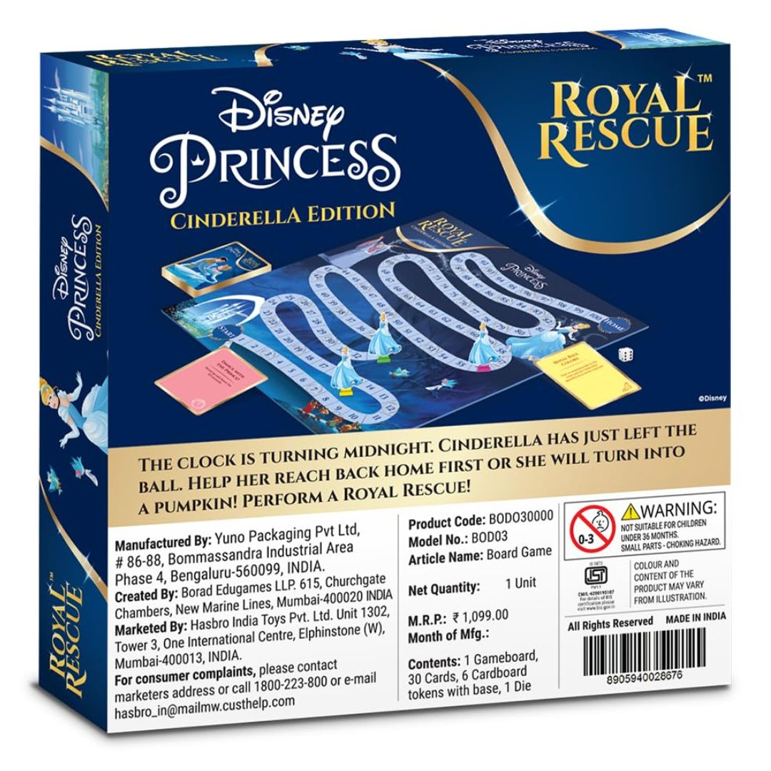 BO Games: Disney Princess Cinderella Edition - Royal Rescue Board Game