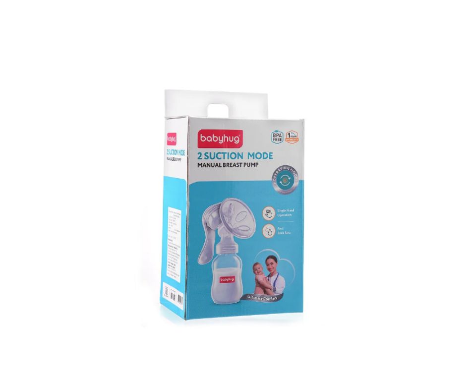 Babyhug Manual Breast Pump With Two Suction Mode - White