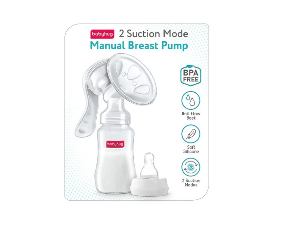 Babyhug Manual Breast Pump With Two Suction Mode - White