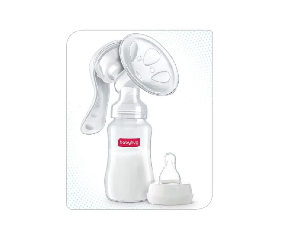 Babyhug Manual Breast Pump With Two Suction Mode - White