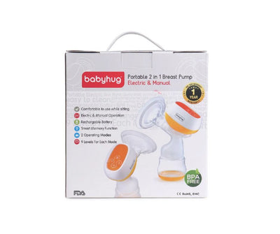 Babyhug: Portable 2 in 1 Electric & Manual Breast Pump