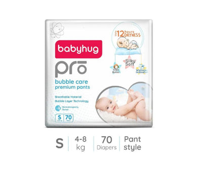 Babyhug Pro Bubble Care Premium Pant Style Diaper Small (S) Size - 70 Pieces