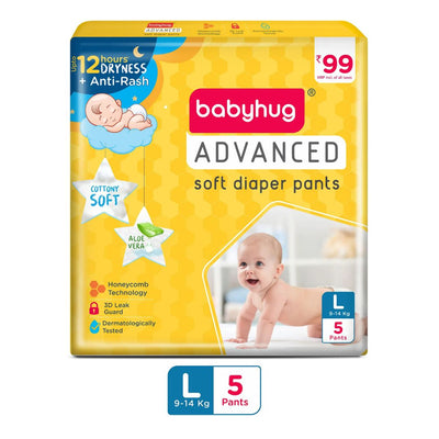 Babyhug Advanced Pants Style Diapers Large (L) - 5 Pieces