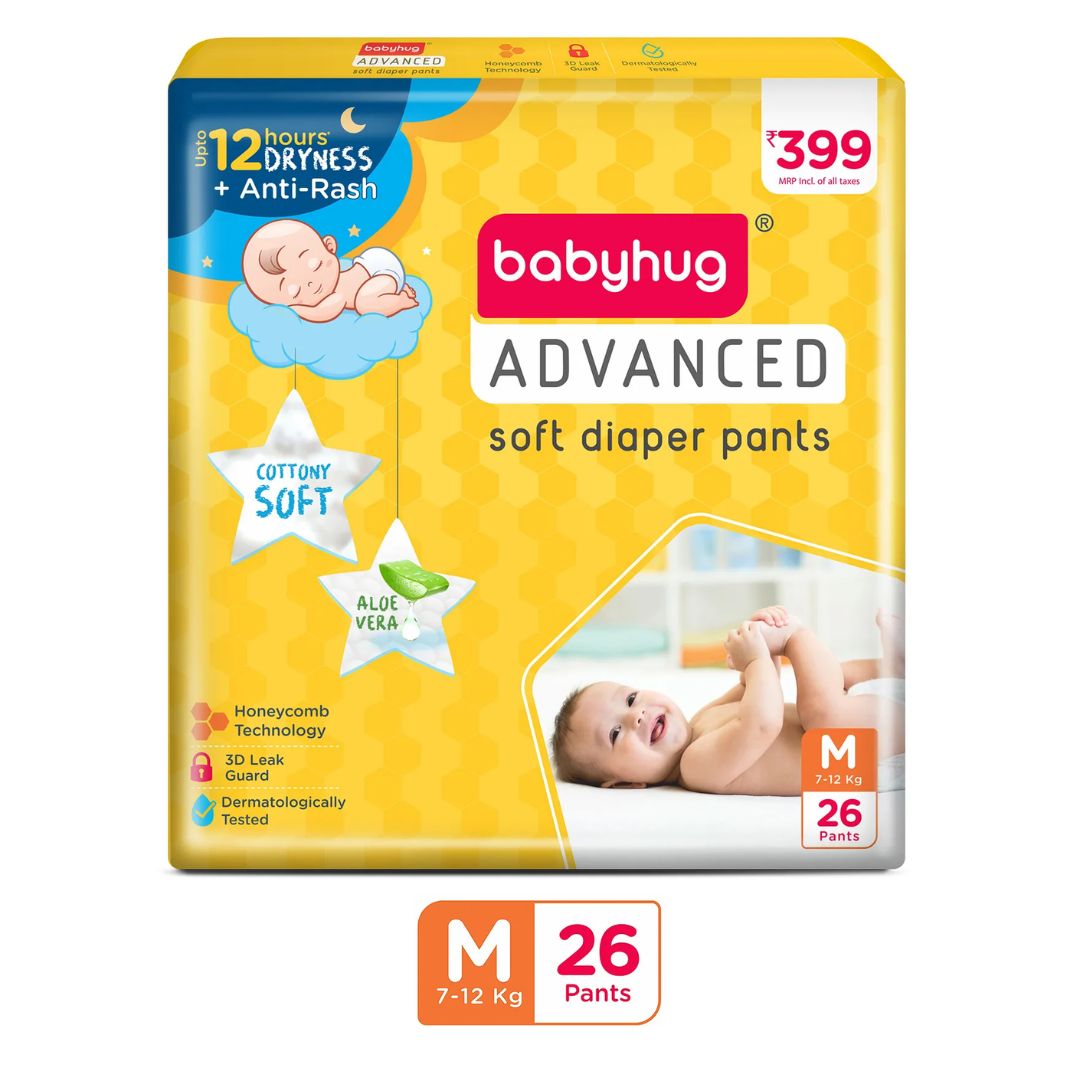 Babyhug Advanced Pants Style Diapers Medium (M) - 26 Pieces