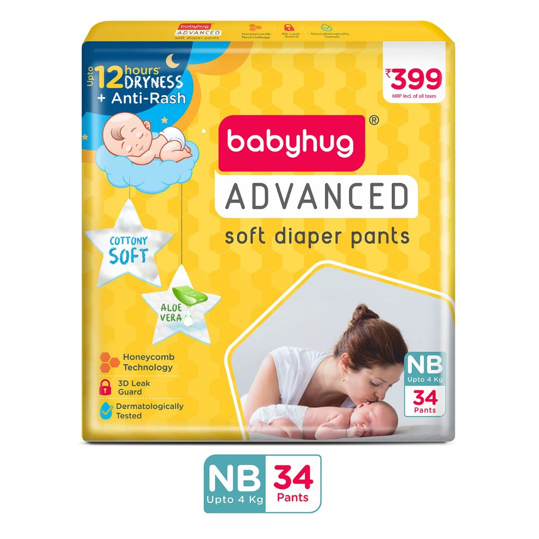 Babyhug Advanced Pants Style Diapers New Born (NB) - 34 Pieces