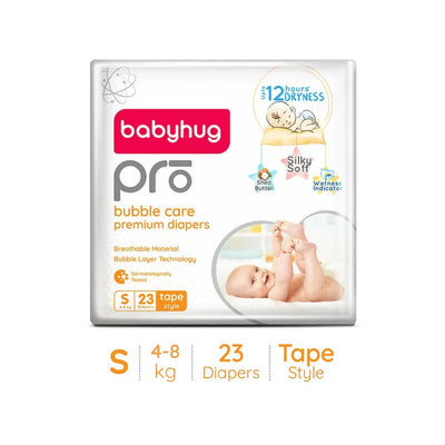 Babyhug Pro Bubble care premium Tape Style Diaper Small (S) Size - 23 Pieces