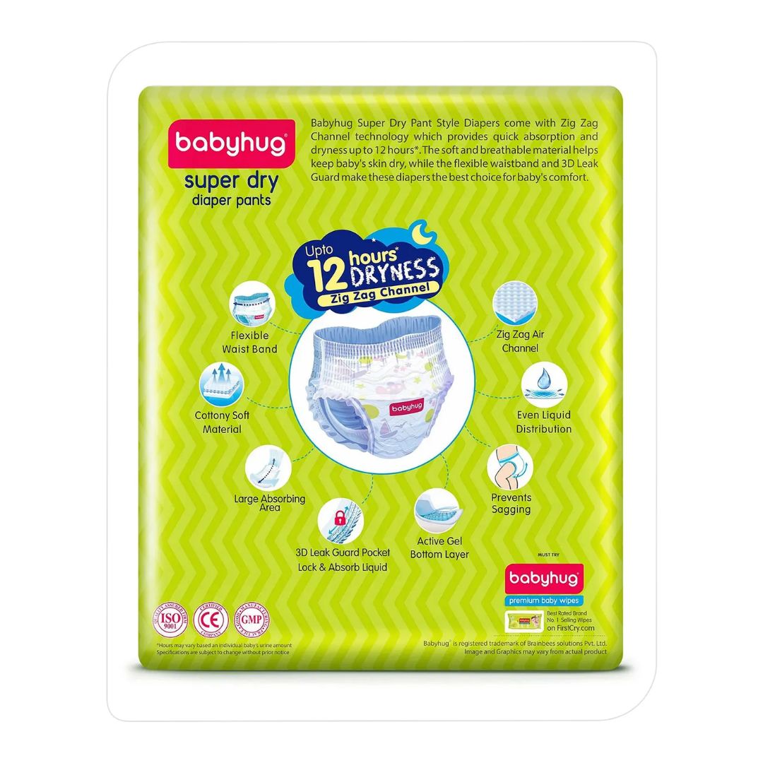 Babyhug Super Dry Pant Style Diaper Medium (M) Size - 74 Pieces