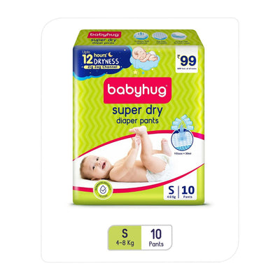 Babyhug Super Dry Pant Style Diaper Small (S) Size `- 10 Pieces