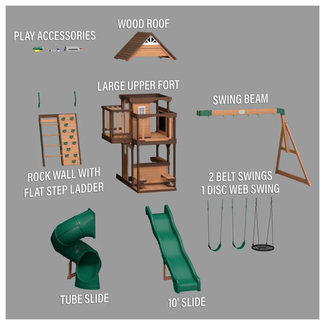 Backyard Discovery Cedar Cove Swing Set – Krazy Caterpillar