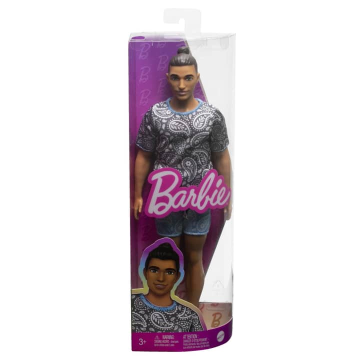 Fashionista Ken doll with patterned T-shirt and shorts | Barbie