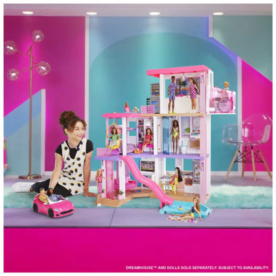 Barbie Pink Convertible 2-Seater Vehicle With Rolling Wheels