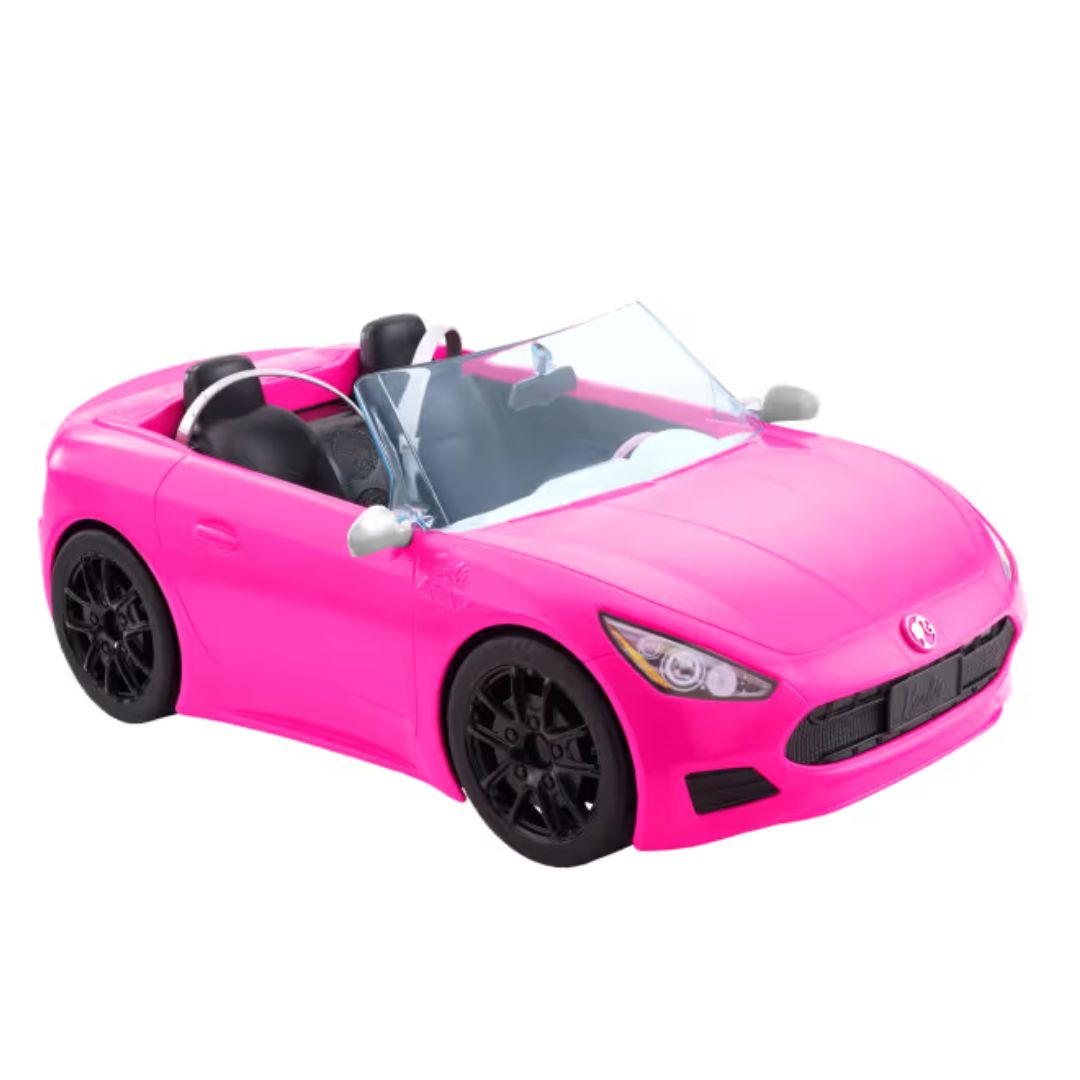 Barbie Pink Convertible 2-Seater Vehicle With Rolling Wheels