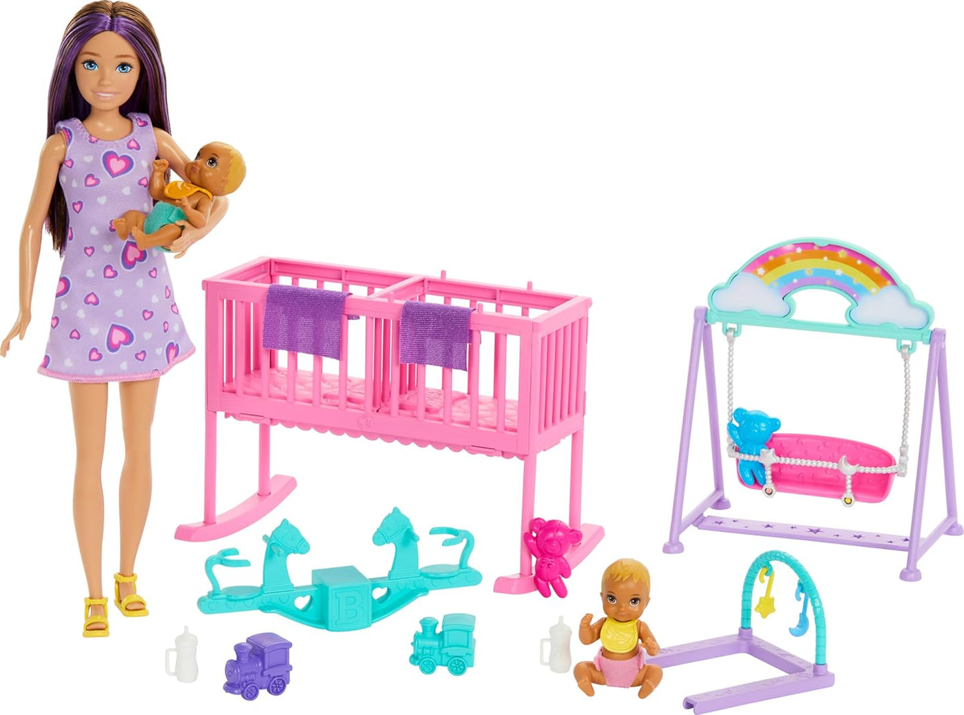 Barbie: Skipper Baby-Sitter The Twin Room Dolls and Accessories Set