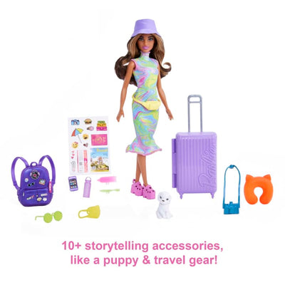 Barbie Doll And Accessories, Travel Set With Teresa Doll And Puppy