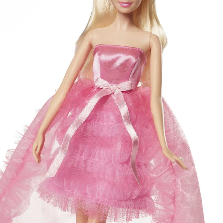 Barbie Doll, Birthday Wishes, Giftable, Blonde In Pink Dress